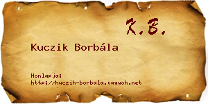 Kuczik Borbála névjegykártya