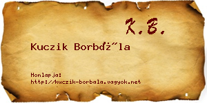 Kuczik Borbála névjegykártya